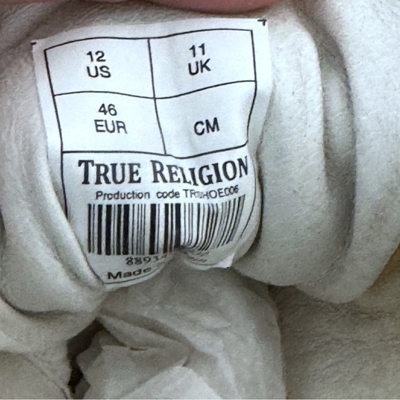 True Religion Hex V1 HIGH TOP Tan Sz 12 Leather Sneakers Shoes Mens - Picture 5 of 8